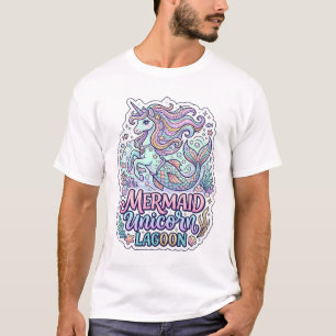 Camiseta Sirena Unicornio Laguna Unicornio Diseño Gráfico Z