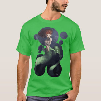 Camiseta Sirena verde en medio del mar