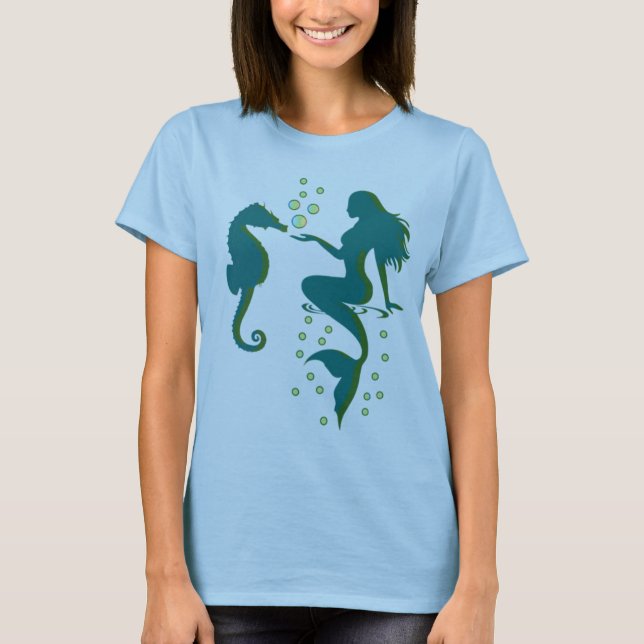 Camiseta Sirena y caballo de mar (Anverso)