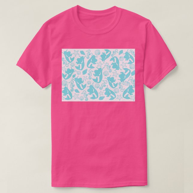Camiseta Sirenas azules bailando en blanco (Diseño del anverso)