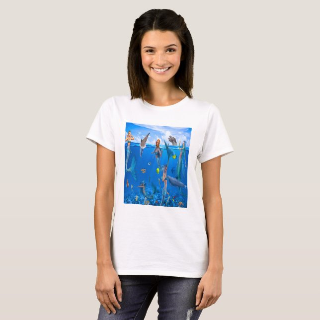 Camiseta Sirenas con delfines (Anverso completo)