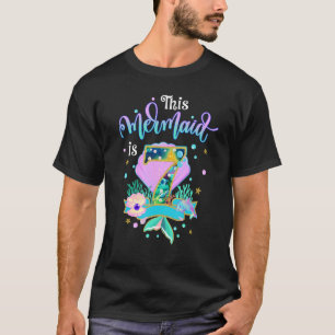 Camiseta Sirenita 7.º Aniversario Para Chicas De 7 Años