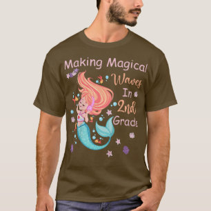 Camiseta Sirenita de 2º Grado para niños haciendo olas mági
