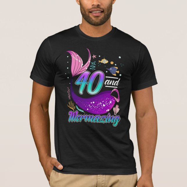 Camiseta Sirenita de 40 años, esposa de 40 años, novia (Anverso)