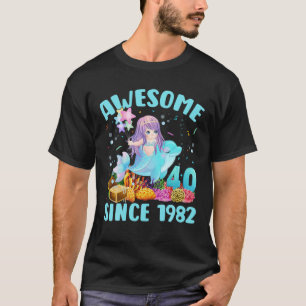 Camiseta Sirenita De 40 Años Impresionante Desde 1982 40º