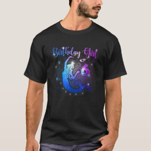 Camiseta Sirenita de 6 años, Chica de cumpleaños, hija, par