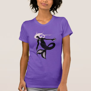 Camiseta Sirenita gótica con collar de huesos de pescado Ar