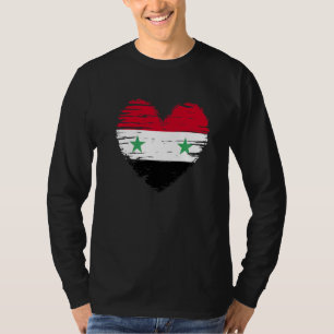 Camiseta Siria Corazón Bandera Siria Orgullo de Siria