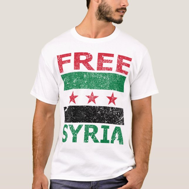 Camiseta Siria libre (verdadera bandera siria) (Anverso)