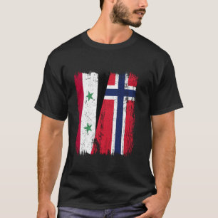 Camiseta Siria Noruega Media Bandera Ascendencia Siria Noru