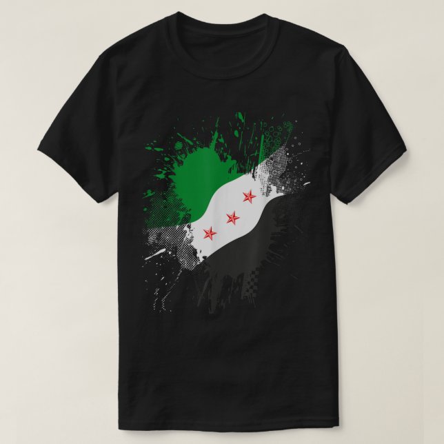 Camiseta Siria: Revolución verde Bandera siria libre Siria (Diseño del anverso)