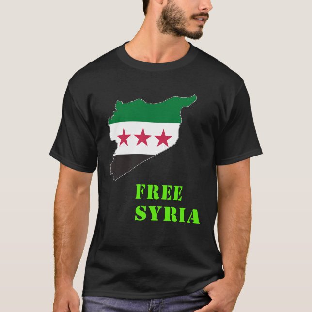 Camiseta Siria, Siria, bandera siria libre. (Anverso)
