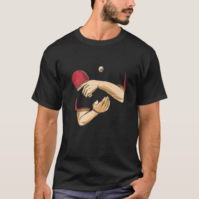 Camiseta Sirva Mesa de Pong Ping Pong Ball de tenis de mesa (Anverso)