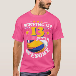Camiseta Sirviendo 13 Años De Impresionante Voleibol 13ª Bi