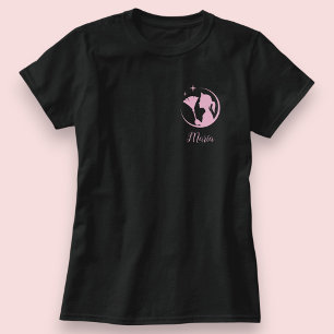 Camiseta Sirvienta Limpiando Casa Negro Rosa Brillante Nego