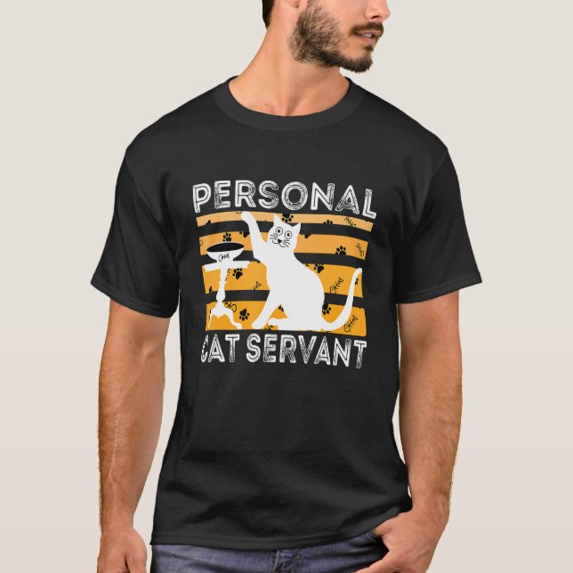 Camiseta Sirviente de gato personal Gato 2 (Anverso)