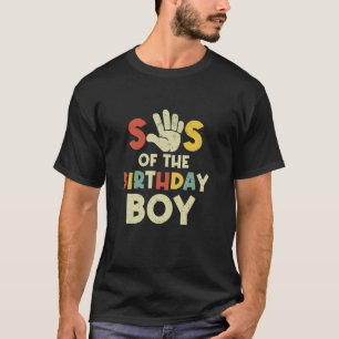 Camiseta Sis Of Birthday Boy Hola Fa De 5 Años