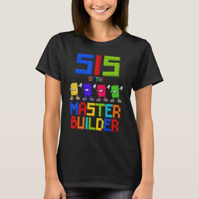 Camiseta Sis of the Master Builder Blocks Birthday Boy Chic (Anverso)