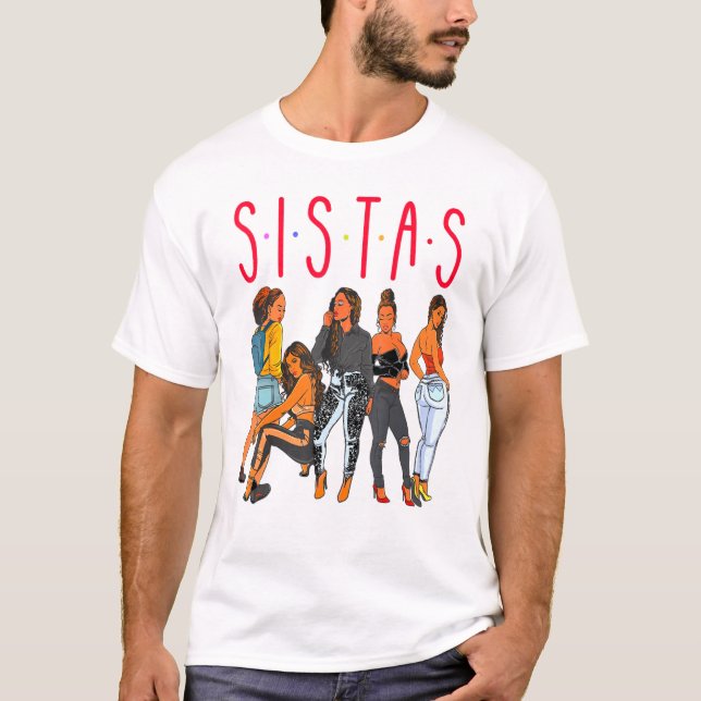 Camiseta Sistas Chica negra magia diversión Melanin Mujeres (Anverso)