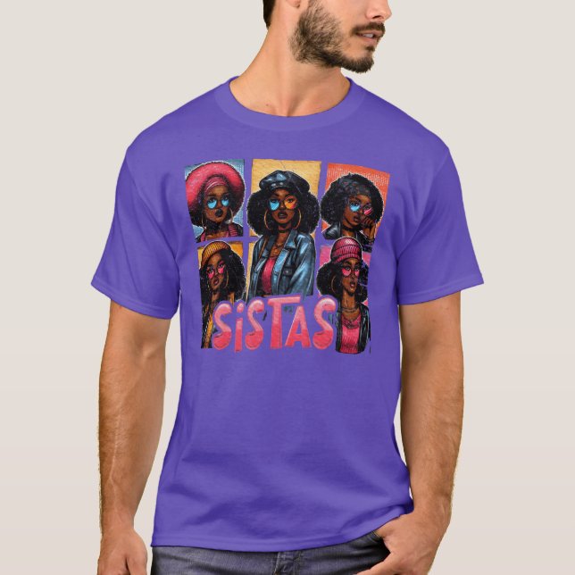 Camiseta Sistas Chicas era hermanas amigas a la moda de f (Anverso)