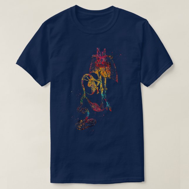 Camiseta Sistema cardiovascular del feto 1 (Diseño del anverso)