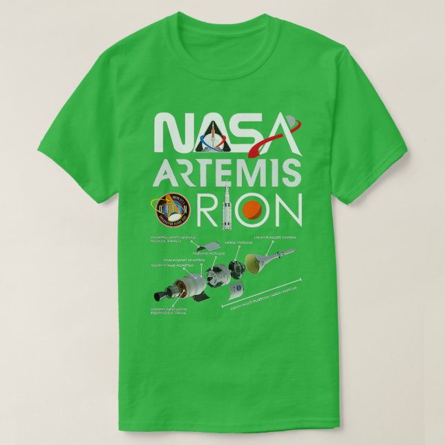 Camiseta Sistema de lanzamiento espacial Nasa Artemis Orion (Diseño del anverso)