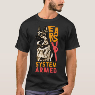 Camiseta Sistema de Orejas Perro armado Animal Pastor Alemá