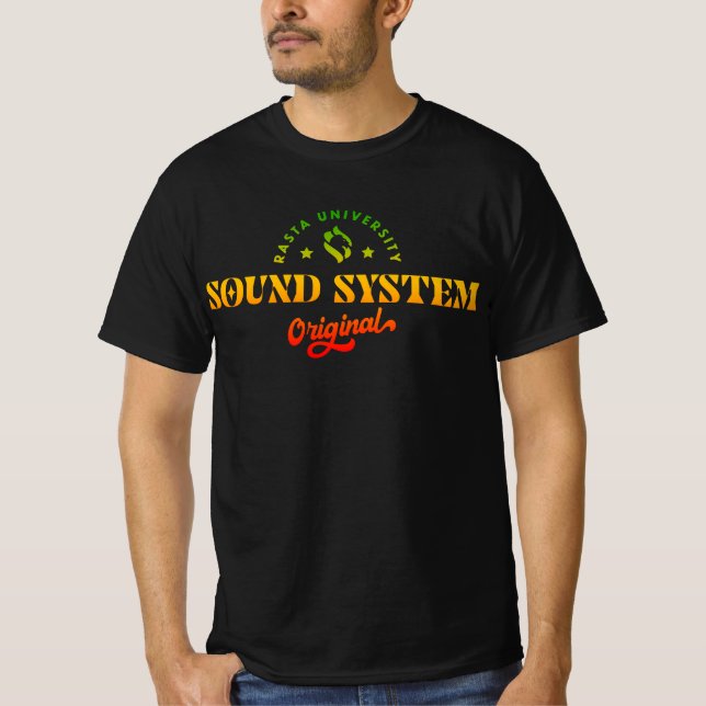 Camiseta Sistema de sonido de la Universidad Rasta Reggae o (Anverso)