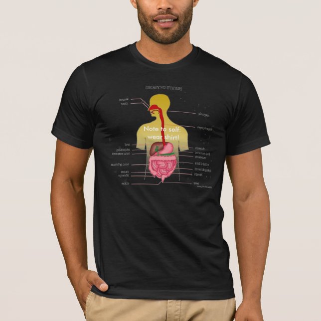Camiseta ¿Sistema digestivo, día de la prueba? (Anverso)