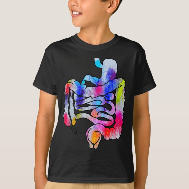 Camiseta Sistema digestivo Tracto gastrointestinal Acuarela (Anverso)