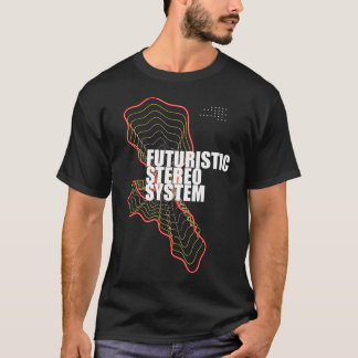 Camiseta Sistema Estéreo Futurista, diseño Techno. Regalo p