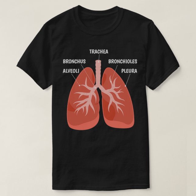 Camiseta Sistema respiratorio de cuadro anatómico del profe (Diseño del anverso)