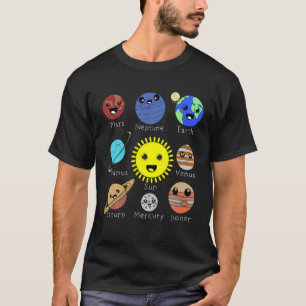 Camiseta Sistema solar 8 Pequeños planetas Kawaii Astronomy