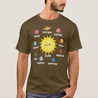 Camiseta Sistema Solar Aficionados al Espacio Cuto Entusias