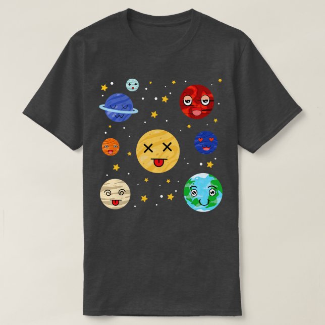 Camiseta Sistema solar Ciencia espacial Astronomía Planetas (Diseño del anverso)
