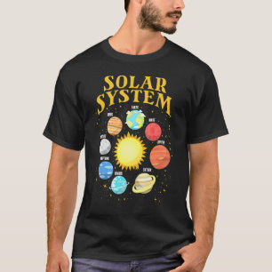 Camiseta Sistema Solar Con Planetas Ciencia Planeta Espacia
