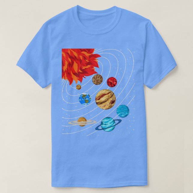 Camiseta Sistema solar de ciencias astronómicas de planetas (Diseño del anverso)