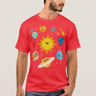 Camiseta Sistema solar de Kawaii