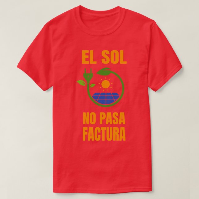 Camiseta Sistema solar de Sun No Bill Energía solar (Diseño del anverso)