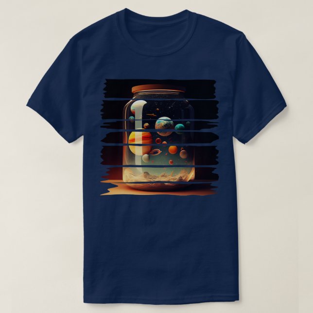 Camiseta Sistema solar dentro de un Jar (Diseño del anverso)