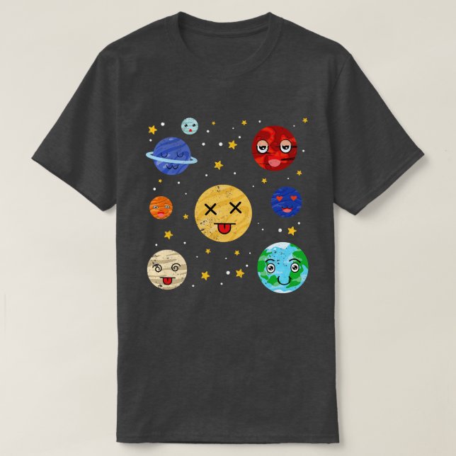 Camiseta Sistema solar espacial Astronomía Planetas más ric (Diseño del anverso)