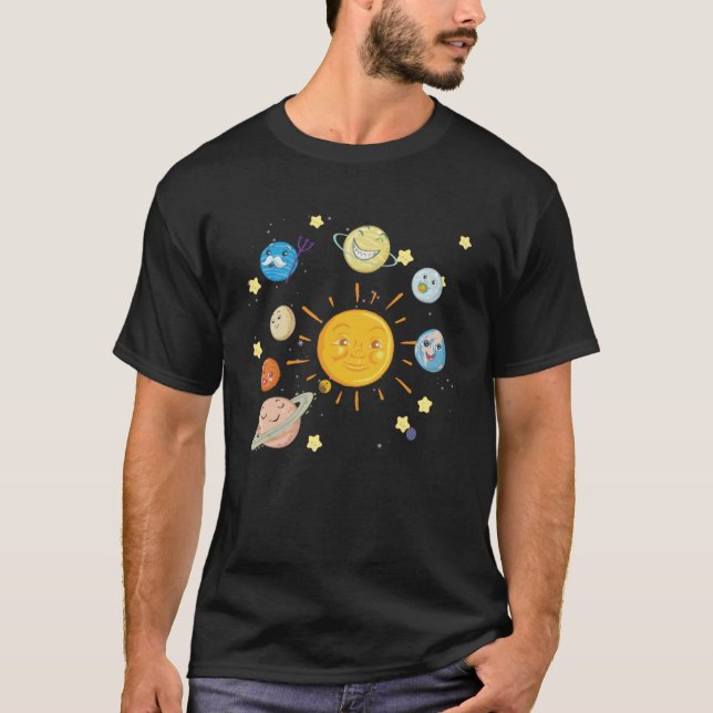 Camiseta Sistema solar Guay para hombres mujeres niños (Anverso)