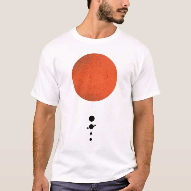Camiseta Sistema solar minimalista (Anverso)