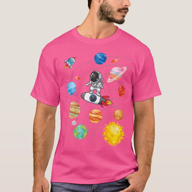 Camiseta Sistema solar planea ciencia astronauta espacial u (Anverso)
