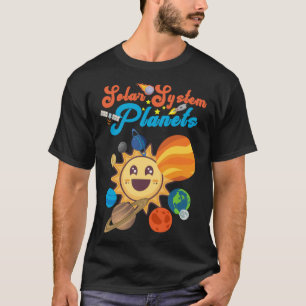 Camiseta Sistema solar planea ciencias espaciales chicos de