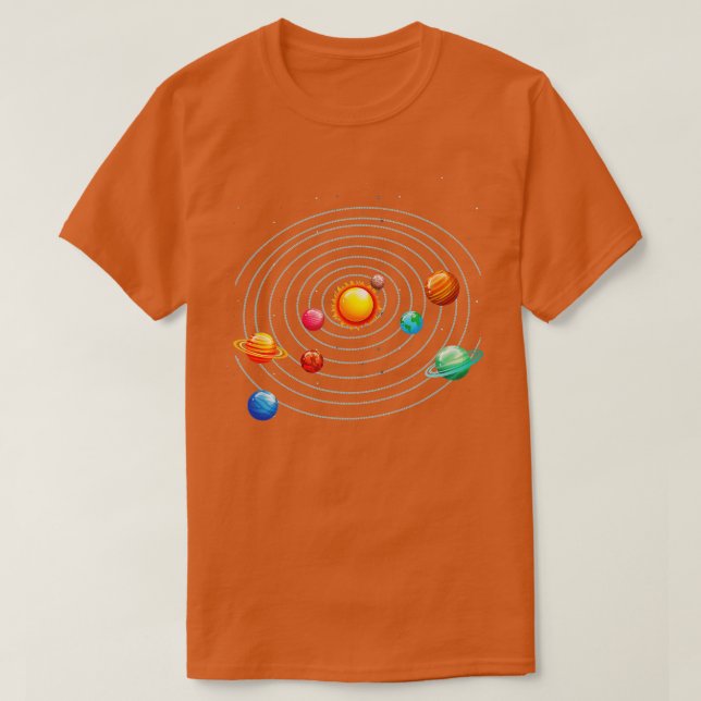 Camiseta Sistema solar Planeta Ferrocarril Astronomía Galax (Diseño del anverso)