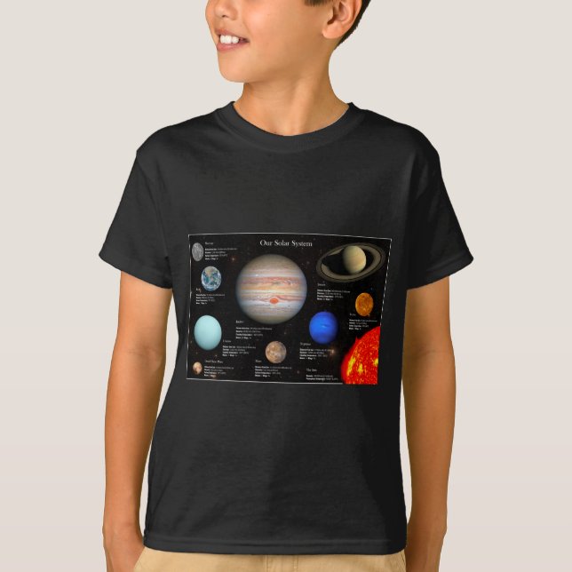 Camiseta Sistema Solar Planeta Infográfico Hi-Res Photo Boy (Anverso)