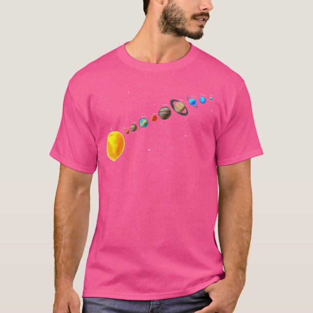 Camiseta Sistema Solar Planetario - Para Ciencia Astronomía (Anverso)