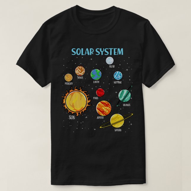 Camiseta Sistema solar planetas ciencia espacio Chicas SEM (Diseño del anverso)