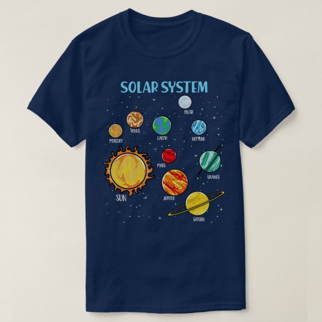 Camiseta Sistema solar planetas ciencia espacio Chicas SEM (Diseño del anverso)